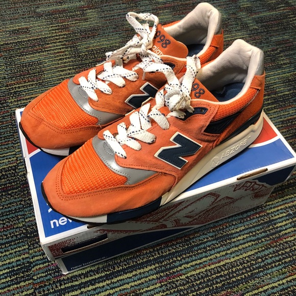 New balance 998 CTL Orange Navy Suede Sneakers 9.5 - Picture 3 of 7